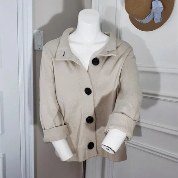 BANANA REPUBLIC Pre-Vintage Cotton Mock Neck Cardigan - Picture 3 of 13